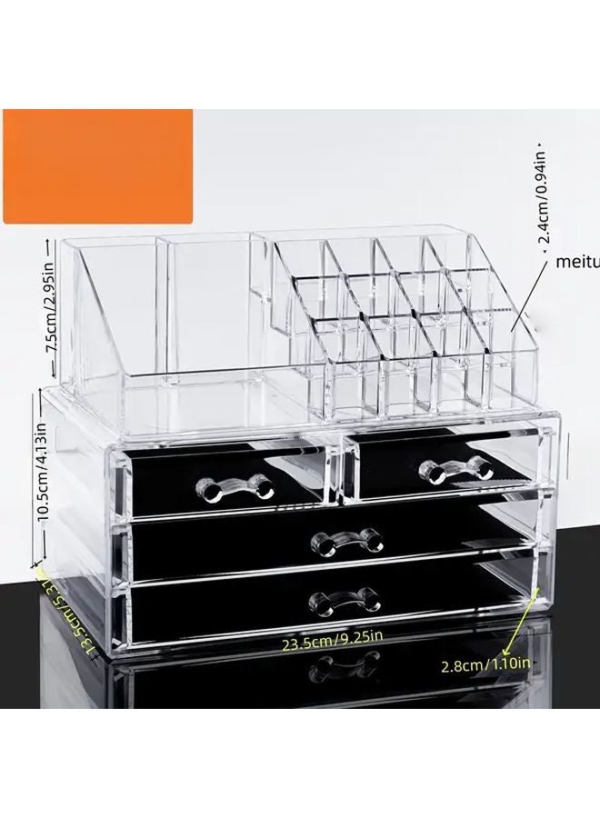 Type B Large Transparent Acrylic Makeup Organizer Stackable Skincare Storage Box With Drawers - Image 3